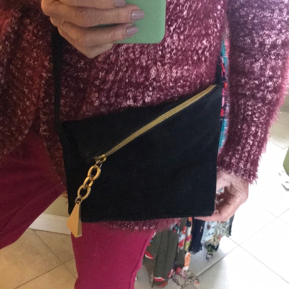 Vintage black suede bag - Picture 2 of 14